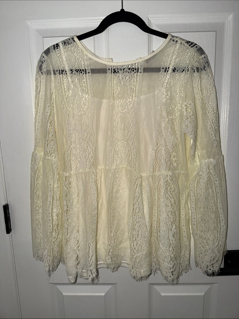 Ultra Pink Ivory Lace Peplum Top